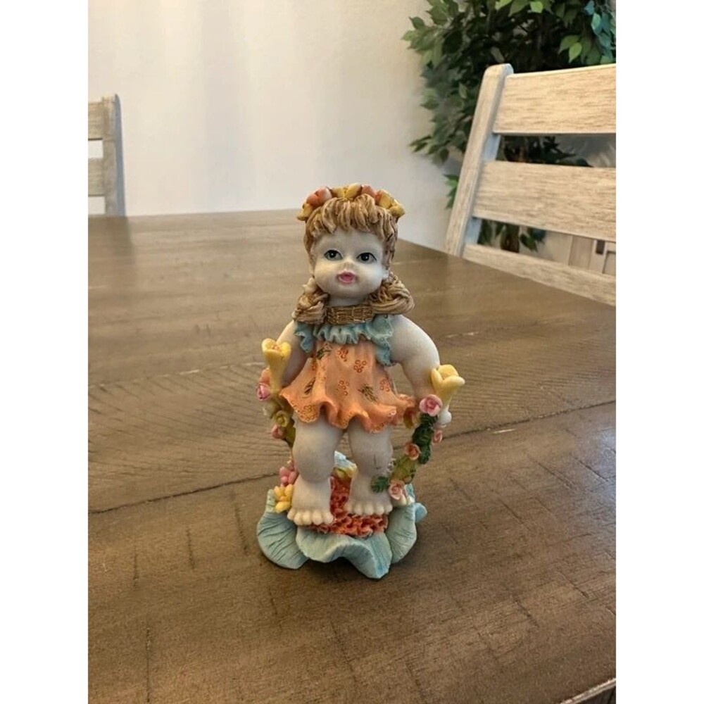 SITCO Flower Girl Baby Figurine Floral Arch Garden Cottagecore Fairycore 4”